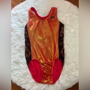 GK orange & black gymnastics leotard - AM